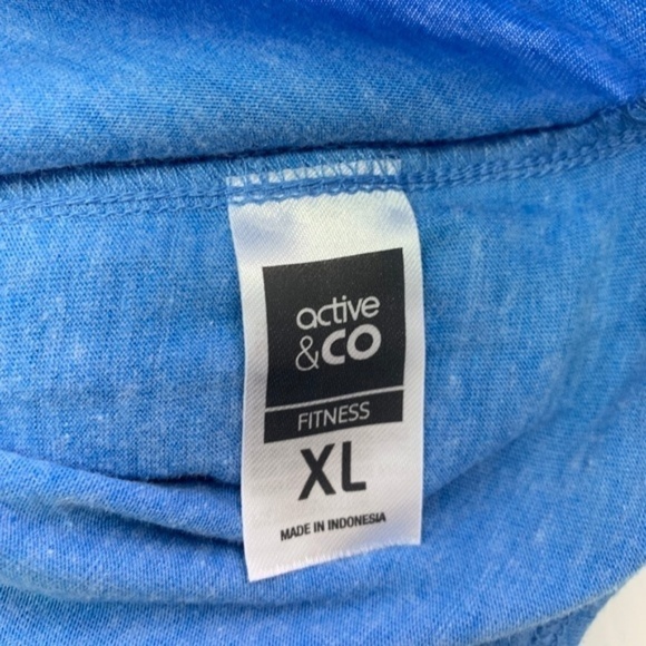 Active & Co Tee Reflective Running T Shirt Mens XL Blue Zip Key Pocket T Shirt - Picture 5 of 8